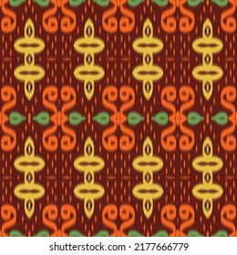 Ikat pattern from Philipines. Tribal ethnic vector texture. Seamless striped pattern in Aztec style. Figure tribal embroidery. Indonesia, Scandinavian, Gyp sy, Mexican, folk pattern. 