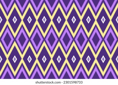   Ikat pattern purple. Geometric chevron abstract illustration, wallpaper. Tribal ethnic vector texture. Aztec style. Folk embroidery. Indian, Scandinavian, African rug.design for carpet,sarong  