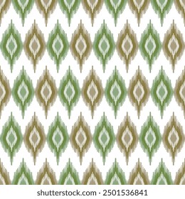 patrón ikat, patrón sin costuras, marrón y verde, tono tierra, estilo nativo, motivo étnico, ilustración textil, bordado rosa, estampado a rayas, adorno floral, patrón, diseño para abrigo, seda, bufanda