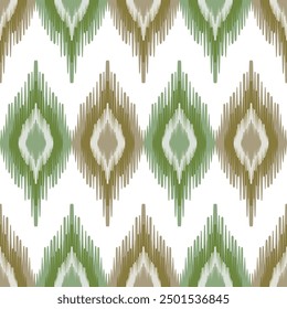 ikat pattern, seamless pattern, brown and green, earth tone, native style,  Motif ethnic, textile illustration, pink embroidery, print striped, ornament f loral, pattern, design for wrap,silk, scarf