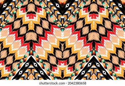 ikat pattern seamless design for background or wallpaper,indian,print,Vector illustration embroidery style.