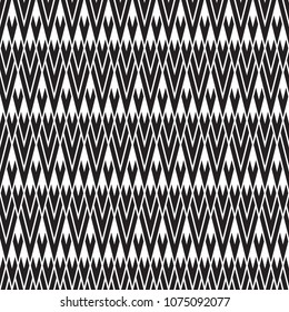 Ikat pattern. Seamless design. Vector background with tribal triangles. Ethnic fashion stripes.