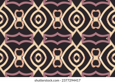 Ikat pattern seamless digital textile black brown dark colour vector background Aztec Tribal traditional Ethnic Art design for print fabric saree silk scarf 
