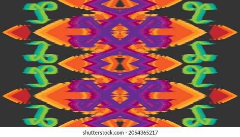 ikat pattern seamless embroidery pattern Lineup. Patchwork ornament EP2.Design for background, carpet, wallpaper, clothing, wrapping, Batik, fabric, Vector