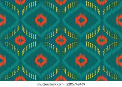 Ikat pattern seamless fabric Prints traditional patterned old saree dress design. Ikat Aztec Design for the creation of this pattern using ikat pattern. Spread in Central Asia some countries