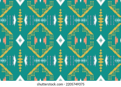 Ikat pattern seamless fabric Prints vector ethnic design pattern. Ikat Aztec Design for the creation of this pattern using ikat pattern. Spread in Central Asia and some countries of Philippines