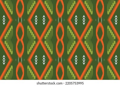 Ikat pattern seamless fabric Prints geometric ethnic pattern. Ikat Aztec Design for the creation of this pattern using ikat pattern. Spread in Central Asia and some countries of Philippines