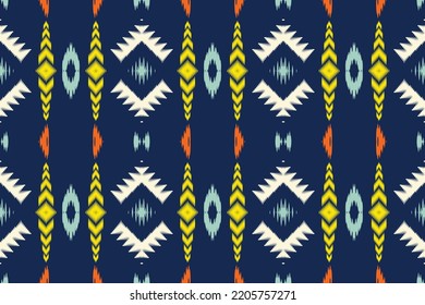 Ikat pattern seamless fabric Prints simple ethnic patterns. Ikat Aztec Design for the creation of this pattern using ikat pattern. Spread in Central Asia and some countries of Philippines