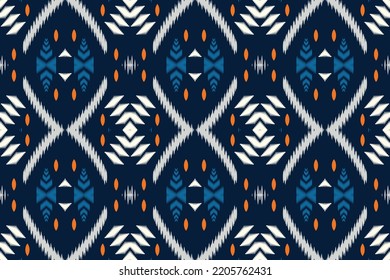 Ikat pattern seamless fabric Prints tribal pattern seamless. Ikat Aztec Design for the creation of this pattern using ikat pattern. Spread in Central Asia and some countries of Philippines