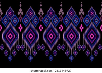 Ikat pattern seamless ,geometric ethnic pattern ,Tribal geometric seamless patterns, ethnic design, hipster backdrop, wallpaper Background, Design curtain, carpet ,fabric ,textile