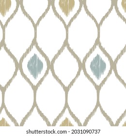 Patrón de Ikat sin fisuras repetido decoración vintage diseño textil biológico batik hecho a mano moderno y
de moda