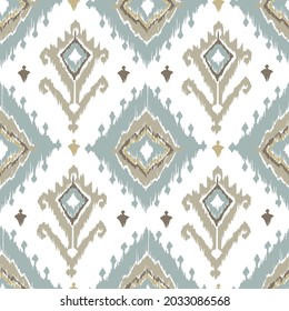 Patrón de Ikat sin fisuras repetido decoración vintage diseño textil biológico batik hecho a mano moderno y
boho de moda