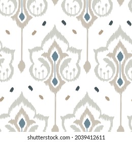 Ikat pattern seamless repeat vintage decor textile design organic hand made batik modern and trendy boho blue brown