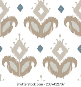 Ikat pattern seamless repeat vintage decor textile design organic hand 