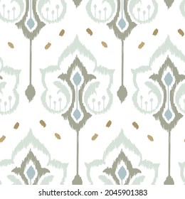 Ikat pattern seamless repeat vintage decor textile design organic hand made batik modern and
trendy boho blue brown