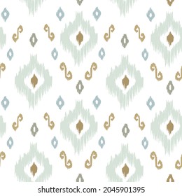 Ikat pattern seamless repeat vintage decor textile design organic hand made batik modern and
trendy boho blue brown