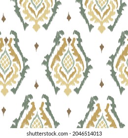 Ikat pattern seamless repeat vintage decor textile design organic hand made batik modern and
trendy boho blue brown