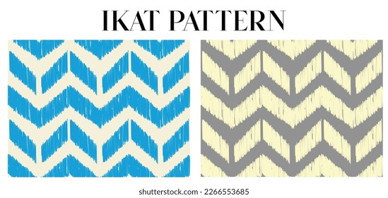 Ikat pattern set, Ikat geometric folklore ornament. Tribal ethnic vector texture. Seamless striped patter. Figure tribal embroidery. Indian, Scandinavian, Gyp sy, Asia design , folk pattern.