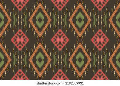 Ikat pattern textile product. Simple ikat motifs abstract tribal Aztec art Design for background,carpet,wallpaper,clothing,wrapping,Batik,fabric,Vector illustration. embroidery style.