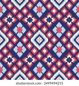Ikat pattern, Thai silk design for clothing, background, fabric, textile.