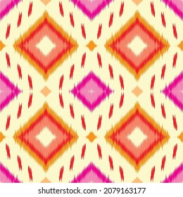 Patrón de Ikat Diseño tradicional para fondo, alfombra, tapiz, ropa, envuelto, batik, tela,vectores de iluminación, bordado estilo