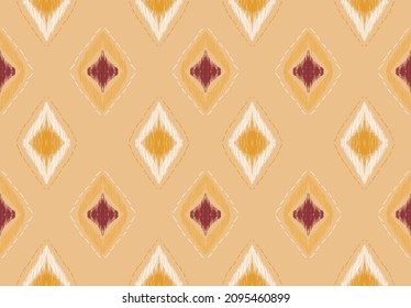 ikat pattern traditional Design for background,carpet,wallpaper,clothing,wrapping,Batik,fabric,Vector illustration embroidery style.