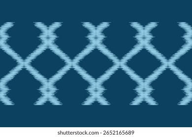 Ikat pattern traditional ethnic pattern ikat motif fabric pattern geometric style. Embroidery ethnic oriental blue background wallpaper. Abstract,vector,illustration.Texture,frame,decoration.