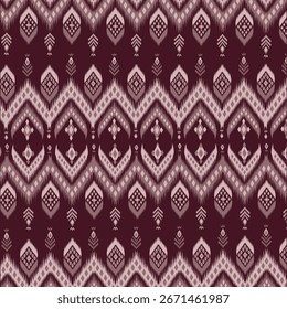 Patrón ikat, ikat tradicional, textil étnico, patrón tribal, ikat sin costuras, textil geométrico, tela tejida a mano, diseño del sudeste asiático, motivo indonesio, patrón boho, patrón marrón, 