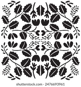ikat pattern is traditional local fabric design featuring floral and foliage motifs in continuous ikat patterns.  background is beautifully shaded in tones of black white, suitable for fashion.