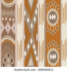 Ikat-Muster - traditionelles Seidengewebe in Usbekistan und Zentralasien. Textilerzeugnis. Produktion im Ferghana-Tal. Usin jetzt in der Modebranche und im Innendekor