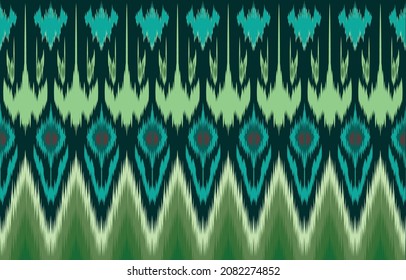 Ikat Pattern, Tribal ethnic vector texture, Seamless striped pattern in Aztec style, Asia folk pattern, Geometric line texture vector illustrations, 