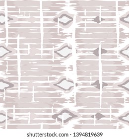 Ikat pattern vector. Geometric background with ethnic rug fabric texture and chevron shapes in neutral pastel colors.