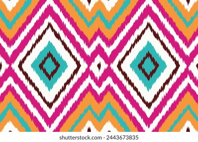 Ikat Pattern Vector or Modern Native Thai Ikat Pattern. Geometric Ethnic Background for Pattern Seamless Design or Wallpaper.