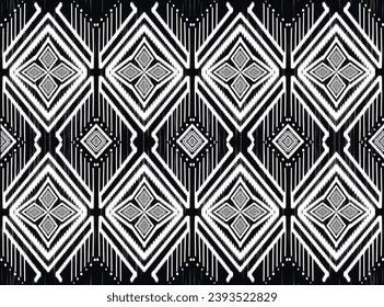  Patrón de Ikat tela blanca Resumen Símbolo azteca Ilustración Patrón vectorial geométrico Naturaleza Ética Trabajo tribal nativo Fondo de escritorio Imprimir ropa textil Estilo decorativo 