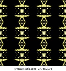 Ikat Pattern Yellow and Black. 