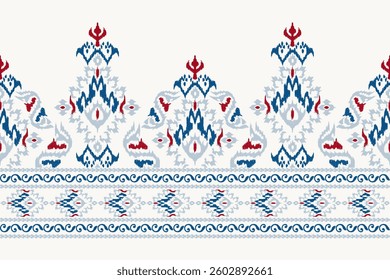 Ikat pattern,Ikat floral pattern,Ikat ethnic oriental pattern,vector illustration,Aztec style,abstract background,hand drawn embroidery.design for texture,fabric,clothing,decoration,print,curtains.