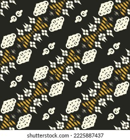Patrón de Ikat tribal cruzado sin foco. Étnica Geométrica Ikkat Batik Vector digital Diseño para imprentas Saree de tela Mughal símbolo de pincel Swath textura Kurti Kurtis Kurtas Kurtas
