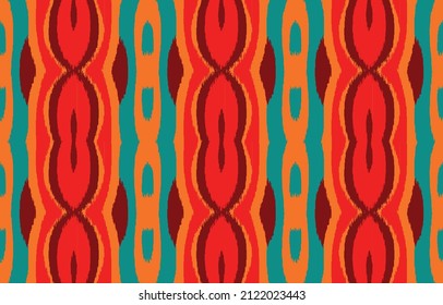 Ikat pattern-traditional silk fabric. Texture seamless stripe Uzbekistan ornament pattern. Handmade textile product. Using in fashion industry