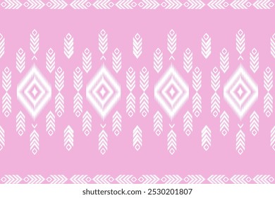 ikat a pink background with white geometric designs