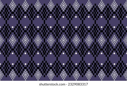 Ikat Pixels pattrn. Seamless, repeat pattern, Border, design decoration, book cover, Tshirt, print on demand. Ethnic, Tribal, black and white, grey, purple, pink, yellow, blue.