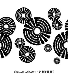 Ikat. Polka dots seamless pattern. Multicolored. Ethnic print. Boho. Simple design. Vector geometric background. Can be used in printing, textile, wrapping, web-design.