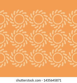 Ikat. Polka dots seamless pattern. Multicolored. Ethnic print. Boho. Simple design. Vector geometric background. Can be used in printing, textile, wrapping, web-design.