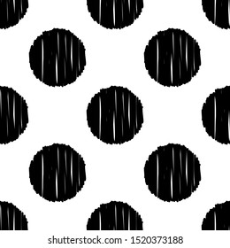 Ikat. Polka dots seamless pattern. Multicolored. Ethnic print. Boho. Simple design. Vector geometric background. Can be used in printing, textile, wrapping, web-design.