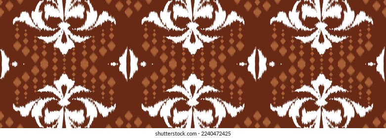 Ikat Print Batik Textilien nahtlose Muster digitale Vektordesign für Print Saree Kurti Borneo Fabric Bürste Symbole Pinsel Swatparty tragen Tragepark