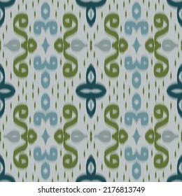 Ikat Print Damask Aztec Hintergrund nahtlose Muster ethnische Vektorstruktur Stamm. Nahtloses gestreiftes Muster im Stil von Aztec. Abbildung Stammesstickerei. Indische, skandinavische, Gyp Sy, Mexikanisch, Volksmuster