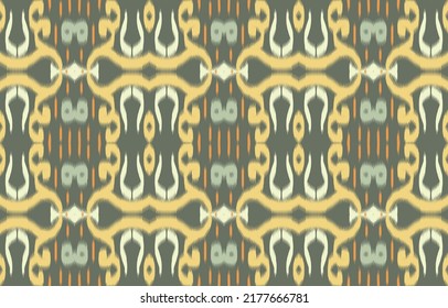 Ikat print damask background seamless pattern Tribal ethnic vector texture. Seamless striped pattern in Aztec style. Design for print fabric paper wallpaper