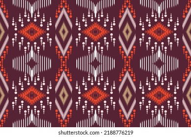 ikat print geometric pattern modern Aztec tribal fabric. Abstract background for textile design, Folk embroidery, Indian, Scandinavian, Gypsy, Mexican, African rug, wallpaper.