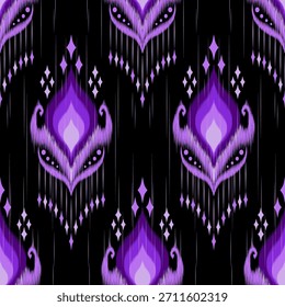 Ikat Purple Pattern Luxury Seamless Design Abstract Ikat Purple Pattern for Textile Fabric, Elegant Tribal Ikat Purple Pattern Background luxury ikat design, 