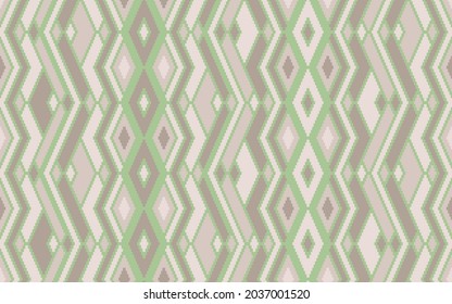 Ikat rhombus ethnic tribal motifs vector geometric pattern. Embroidery batik patchwork german ornament. Textile repeat pattern. Fashion elegant ornament. Ikat tribal design.