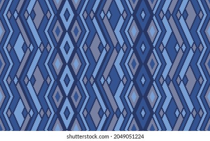 Ikat rhombus ethnic tribal motifs vector geometric pattern. Embroidery batik patchwork african ornament. Tapestry endless pattern. Interior decor simple ornament. Ikat tribal design.